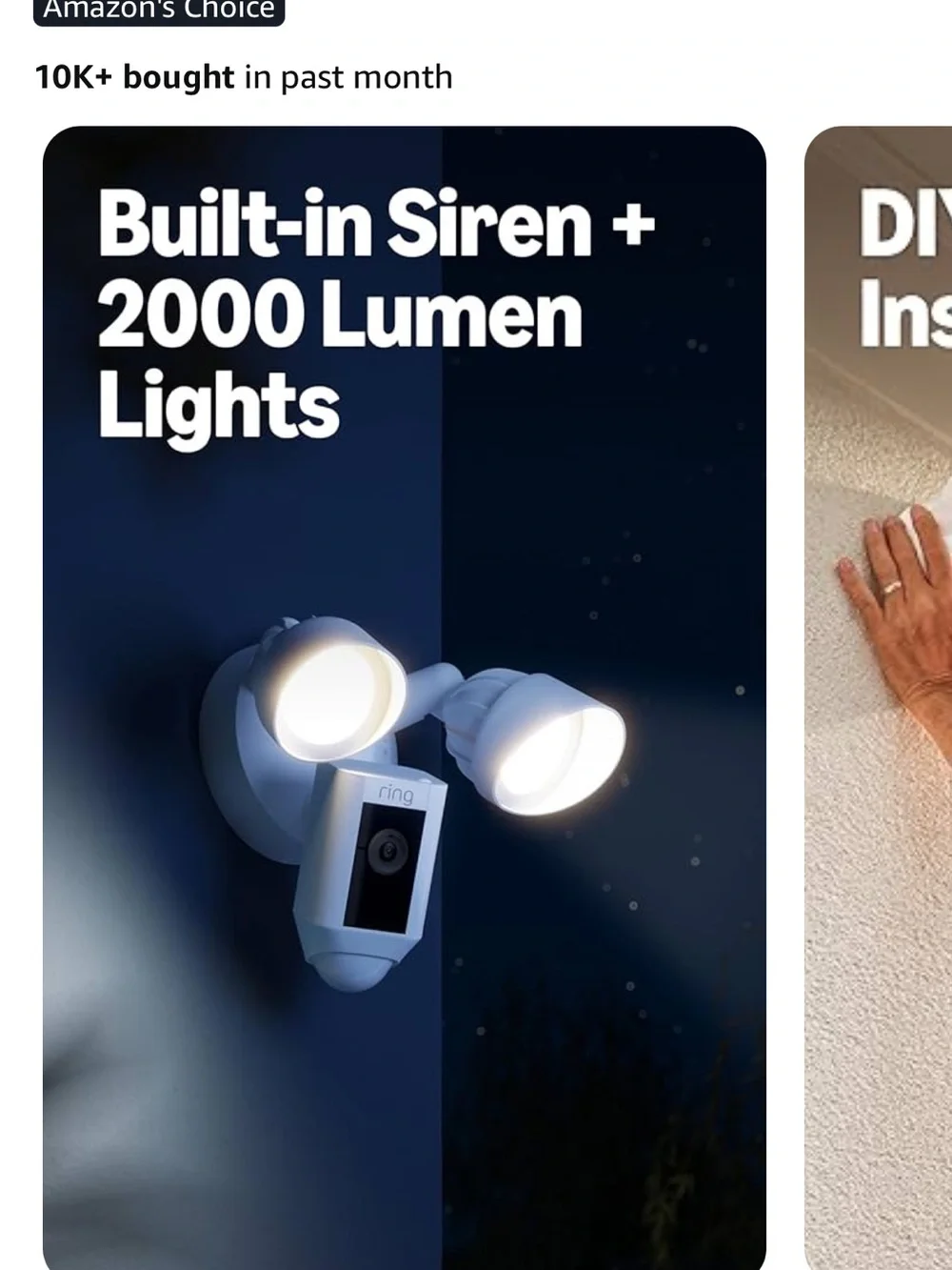 Ring Floodlight Camera in White with Bright LEDs